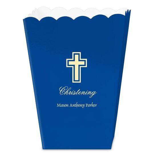 Outlined Cross Mini Popcorn Boxes